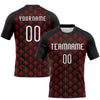 Custom Black White-Red Geometric Shape Sublimation Volleyball Uniform Jersey