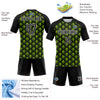 Custom Black White-Neon Green Geometric Shape Sublimation Volleyball Uniform Jersey