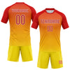 Custom Yellow Red-White Geometric Shape Sublimation Volleyball Uniform Jersey