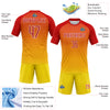 Custom Yellow Red-White Geometric Shape Sublimation Volleyball Uniform Jersey