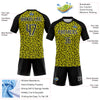 Custom Light Yellow Black-White Geometric Shape Sublimation Volleyball Uniform Jersey