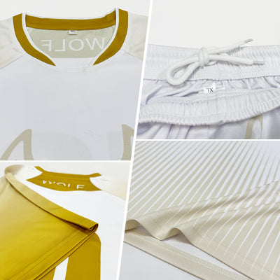 Custom Yellow Black-White Geometric Shape Sublimation Volleyball Uniform Jersey