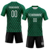 Custom Kelly Green White-Black Geometric Shape Sublimation Volleyball Uniform Jersey