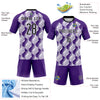 Custom Purple Black-White Geometric Shape Sublimation Volleyball Uniform Jersey