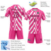 Custom Pink Black-White Fluid Sublimation Volleyball Uniform Jersey