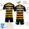 Custom Black White-Yellow Abstract Lines Sublimation Volleyball Uniform Jersey