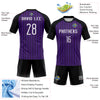 Custom Purple White-Black Lines Sublimation Volleyball Uniform Jersey