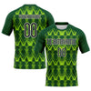 Custom Green Black-Neon Green Abstract Shape Sublimation Volleyball Uniform Jersey