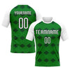 Custom Kelly Green White-Black Geometric Shape Sublimation Volleyball Uniform Jersey