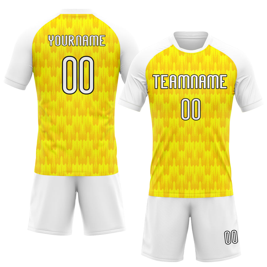 Custom Light Yellow White-Black Splash Sublimation Volleyball Uniform Jersey