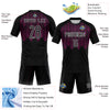 Custom Black Deep Pink-White Geometric Shape Sublimation Volleyball Uniform Jersey