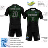 Custom Black Grass Green-White Geometric Shape Sublimation Volleyball Uniform Jersey