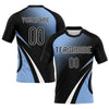 Custom Black Light Blue-White Lines And Dots Sublimation Volleyball Uniform Jersey