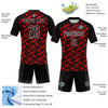 Custom Fire Red Black-White Geometric Shape Sublimation Volleyball Uniform Jersey