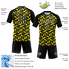 Custom Light Yellow Black-White Geometric Shape Sublimation Volleyball Uniform Jersey