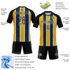 Custom Black Yellow-Royal Lines Sublimation Volleyball Uniform Jersey