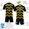 Custom Black Gold-White Zigzag Sublimation Volleyball Uniform Jersey