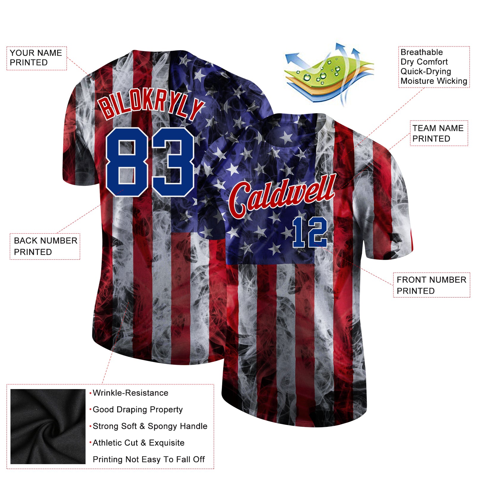 Custom Patriotic Clothing | American Flag Apparel | Baseball Jerseys ...