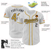 Custom White Black Pinstripe Old Gold Authentic Baseball Jersey