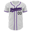 Custom White Black Pinstripe Purple Authentic Baseball Jersey