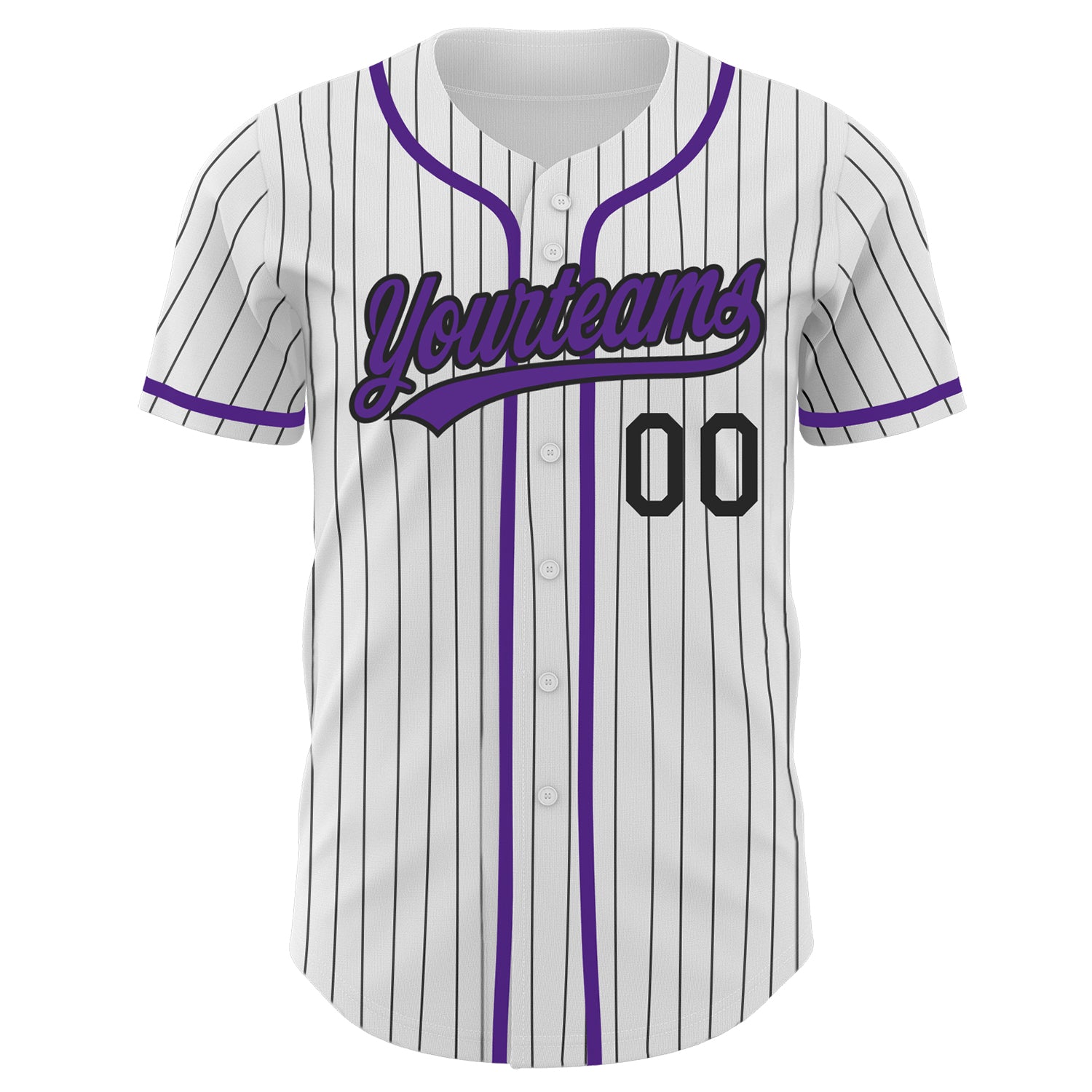 Custom Purple Black Pinstripe White-Gray Authentic Baseball Jersey Discount