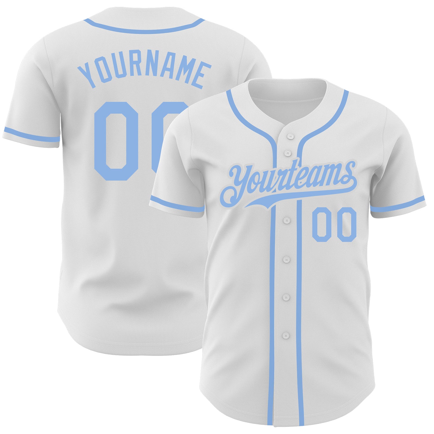 Custom Steel Gray Baseball Jersey Light Blue Authentic - FansIdea