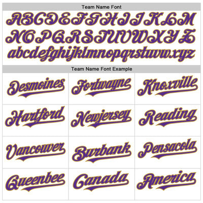 Custom White Purple Pinstripe Old Gold Authentic Sleeveless Baseball Jersey