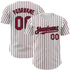 Custom White (Black Crimson Pinstripe) Crimson-Black Authentic Baseball Jersey