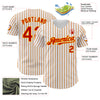 Custom White (Red Gold Pinstripe) Red-Gold Authentic Baseball Jersey