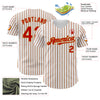 Custom White (Red Old Gold Pinstripe) Red-Old Gold Authentic Baseball Jersey