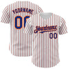 Custom White (Royal Orange Pinstripe) Orange-Royal Authentic Baseball Jersey