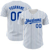 Custom White (Royal Light Blue Pinstripe) Royal-Light Blue Authentic Baseball Jersey