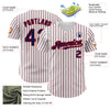 Custom White (Navy Red Pinstripe) Navy-Red Authentic Baseball Jersey