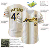 Custom White (Navy Gold Pinstripe) Navy-Gold Authentic Baseball Jersey