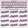 Custom White (Navy Medium Pink Pinstripe) Medium Pink-Navy Authentic Baseball Jersey