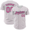 Custom White (Kelly Green Pink Pinstripe) Pink-Kelly Green Authentic Baseball Jersey