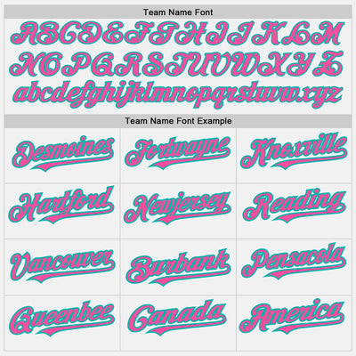 Custom White (Aqua Pink Pinstripe) Pink-Aqua Authentic Baseball Jersey