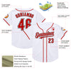 Custom White Red-Black Mesh Authentic Throwback Baseball Jersey