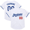 Custom White Royal-Red Mesh Authentic Throwback Baseball Jersey