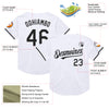 Custom White Black Mesh Authentic Throwback Baseball Jersey