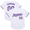 Custom White Purple Mesh Authentic Throwback Baseball Jersey