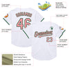 Custom White Medium Pink-Green Mesh Authentic Throwback Baseball Jersey