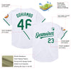 Custom White Kelly Green Mesh Authentic Throwback Baseball Jersey