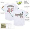 Custom White Medium Pink-Kelly Green Mesh Authentic Throwback Baseball Jersey