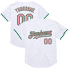 Custom White Medium Pink-Kelly Green Mesh Authentic Throwback Baseball Jersey