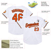 Custom White Orange-Black Mesh Authentic Throwback Baseball Jersey