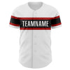 Custom White Red-Black Authentic Baseball Jersey