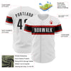 Custom White Black-Red Authentic Baseball Jersey