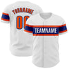 Custom White Orange-Royal Authentic Baseball Jersey