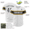 Custom White Steel Gray-Old Gold Authentic Baseball Jersey